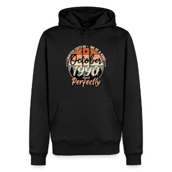 October 1990 anniversary 1990 legends October - Men’s Premium Organic Hoodie - black - Front - Nico (187cm)
