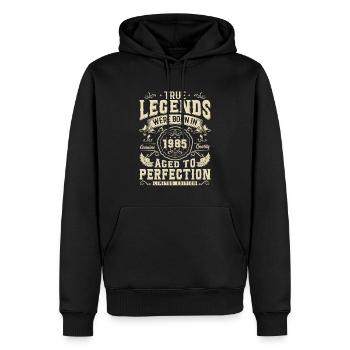 Vintage Geburtstags-Geschenk 1985 Legenden - Männer Premium Bio Hoodie - Schwarz - Vorne - Nico (187cm)