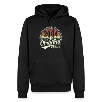 Millésime légendaire 2004 - Sweat à capuche Premium bio Homme - noir - Devant - Nico (187cm)