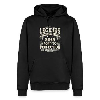 Année d’anniversaire légendaire 2015 - Sweat à capuche Premium bio Homme - noir - Devant - Nico (187cm)
