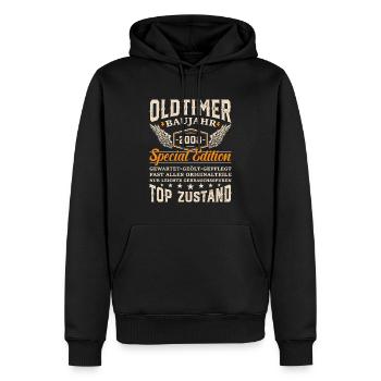 Retro Geschenkidee 2008 Oldtimer - Männer Premium Bio Hoodie - Schwarz - Vorne - Nico (187cm)