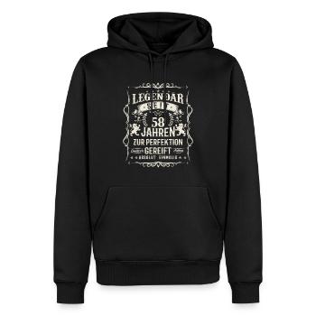 58 Jahre Legende - Männer Premium Bio Hoodie - Schwarz - Vorne - Nico (187cm)