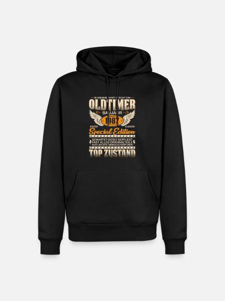 Kultiger 1987er Oldtimer - Männer Premium Bio Hoodie - Schwarz