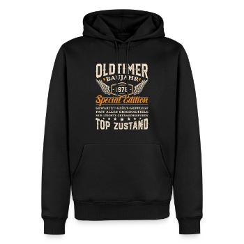Kultiges Geschenk '76 - Männer Premium Bio Hoodie - Schwarz - Vorne - Nico (187cm)