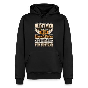 Vintage 1998 Oldtimer Geschenk - Männer Premium Bio Hoodie - Schwarz - Vorne - Nico (187cm)
