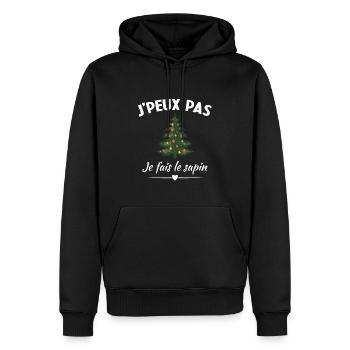 Ich kann nicht, ich mache den Baum - Männer Premium Bio Hoodie - Schwarz - Vorne - Nico (187cm)