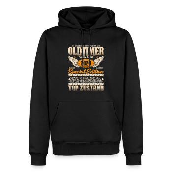Vintage Geschenkidee 2020 - Männer Premium Bio Hoodie - Schwarz - Vorne - Nico (187cm)