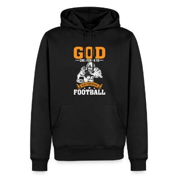 Gott Schuf Mich Um American Football Zu Spielen - Männer Premium Bio Hoodie - Schwarz - Vorne - Nico (187cm)