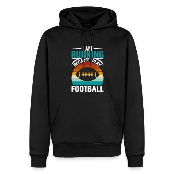 Ich Laufe Weil Ich Fußball Spiele - Männer Premium Bio Hoodie - Schwarz - Vorne - Nico (187cm)
