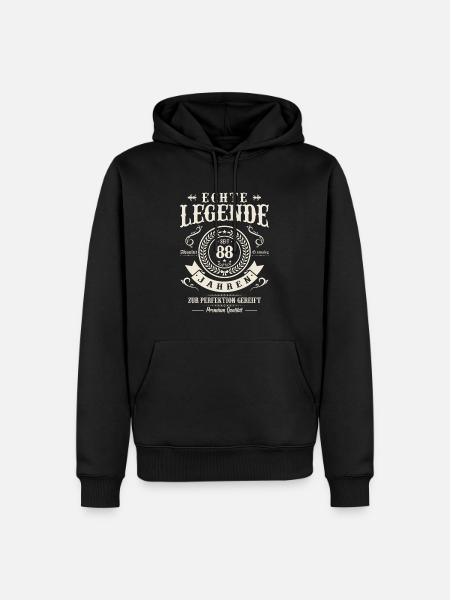 88 Jahre Glück - Männer Premium Bio Hoodie - Schwarz
