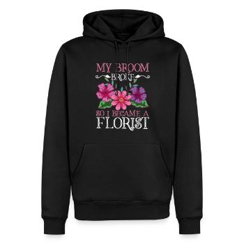 Mein Besen Ist Kaputt Also Bin Ich Florist - Männer Premium Bio Hoodie - Schwarz - Vorne - Nico (187cm)