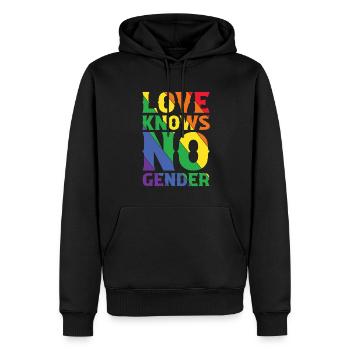 Liebe Kennt Kein Geschlecht - Männer Premium Bio Hoodie - Schwarz - Vorne - Nico (187cm)