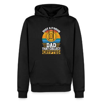 Nur Ein Stolzer Vater Der Kryptos Sammelt - Männer Premium Bio Hoodie - Schwarz - Vorne - Nico (187cm)