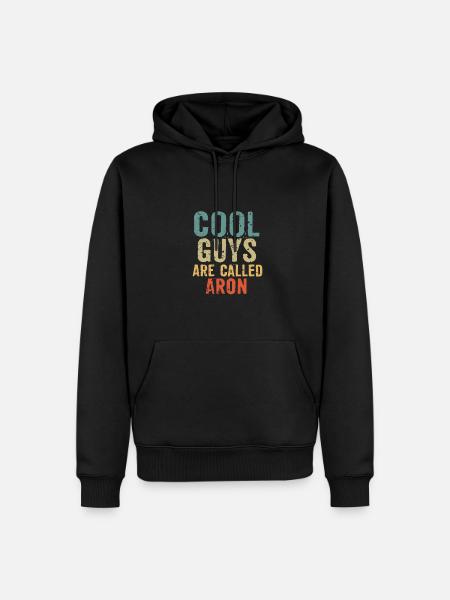 Cool guys are called aron - Männer Premium Bio Hoodie - Schwarz