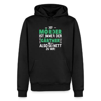 Mörder ist der Gärtner - Männer Premium Bio Hoodie - Schwarz - Vorne - Nico (187cm)