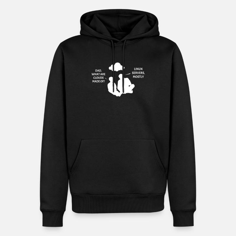 Serveur Linux Cloudscape - Sweat à capuche Premium bio Homme - noir