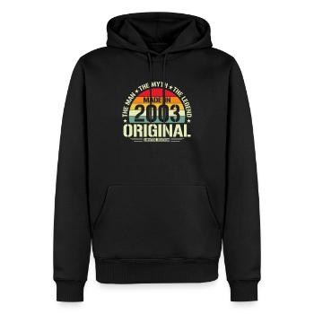 Legende 20/21 Jahre Mann 2003 Jahrestag Geschenk - Männer Premium Bio Hoodie - Schwarz - Vorne - Nico (187cm)