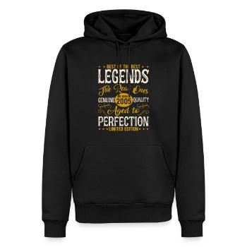 Anniversaire 2005 Vintage Legends - Sweat à capuche Premium bio Homme - noir - Devant - Nico (187cm)