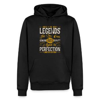 Geburtstag 90/91 - Vintage Legenden 1933 - Sweat à capuche Premium bio Homme - noir - Devant - Nico (187cm)