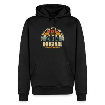 Geboren 2014 Legende - Männer Premium Bio Hoodie - Schwarz - Vorne - Nico (187cm)