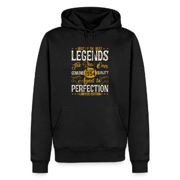Millésime 1954 Anniversaire - Sweat à capuche Premium bio Homme - noir - Devant - Nico (187cm)