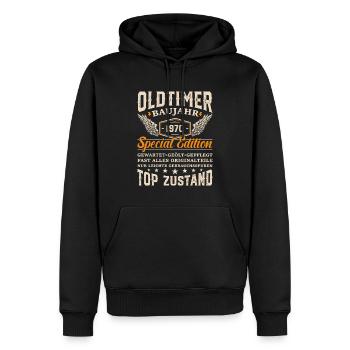 Klassiker '70: 54 Jahre Geburtstagsfreude - Männer Premium Bio Hoodie - Schwarz - Vorne - Nico (187cm)