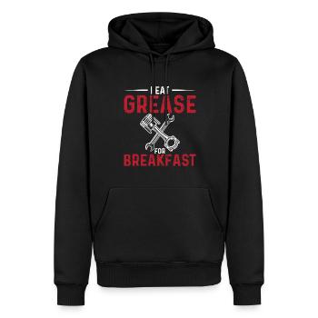 Ich Esse Fett Zum Frühstück - Männer Premium Bio Hoodie - Schwarz - Vorne - Nico (187cm)