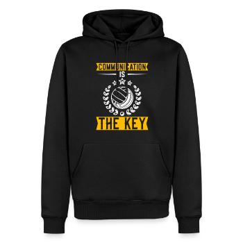 Kommunikation Ist Der Schlüssel - Männer Premium Bio Hoodie - Schwarz - Vorne - Nico (187cm)