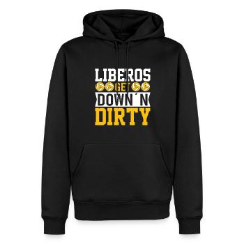 Liberos Werden Schmutzig - Männer Premium Bio Hoodie - Schwarz - Vorne - Nico (187cm)