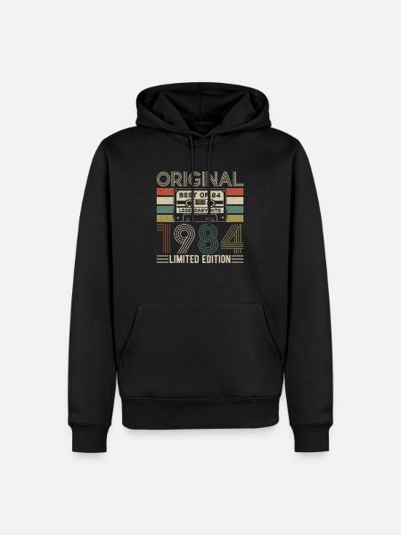 Millésime 1984 - Sweat à capuche Premium bio Homme - noir