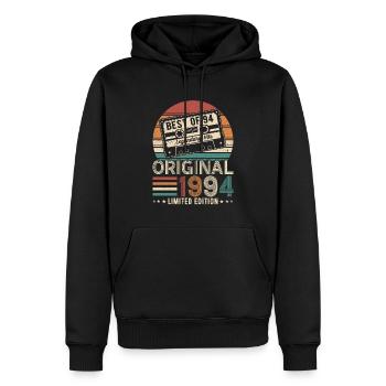 1994 - Né dans la légende - Sweat à capuche Premium bio Homme - noir - Devant - Nico (187cm)