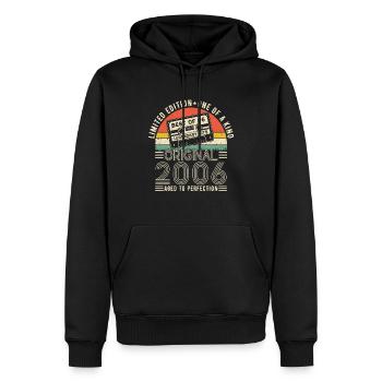 Original 2006 - Légendes d’anniversaire rétro - Sweat à capuche Premium bio Homme - noir - Devant - Nico (187cm)