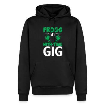 Frösche My Nith-Time Gig - Männer Premium Bio Hoodie - Schwarz - Vorne - Nico (187cm)