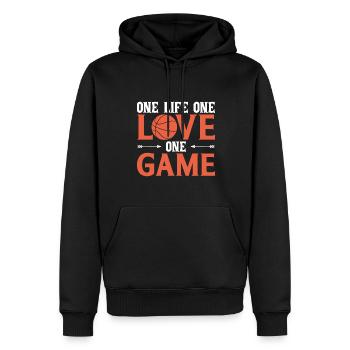 One life, one love, one game - Men’s Premium Organic Hoodie - black - Front - Nico (187cm)
