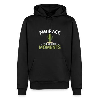 Umarmen Sie Die Heiklen Momente - Männer Premium Bio Hoodie - Schwarz - Vorne - Nico (187cm)
