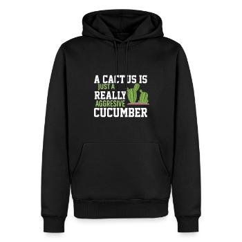 Ein Kaktus Ist Nur Eine Wirklich Aggressive Gurke - Männer Premium Bio Hoodie - Schwarz - Vorne - Nico (187cm)