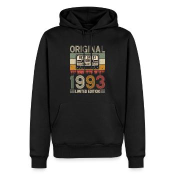 1993 Geburtstag - Männer Premium Bio Hoodie - Schwarz - Vorne - Nico (187cm)