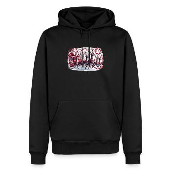 Fröhlicher Santa Claus zu Weihnachten - Männer Premium Bio Hoodie - Schwarz - Vorne - Nico (187cm)