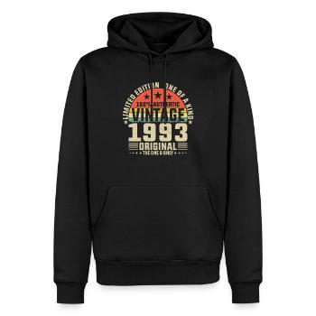 Chemise d’anniversaire Vintage 1993 - Sweat à capuche Premium bio Homme - noir - Devant - Nico (187cm)