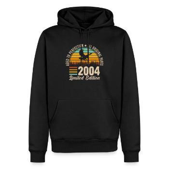 2004 - 20e anniversaire Rétro - Sweat à capuche Premium bio Homme - noir - Devant - Nico (187cm)
