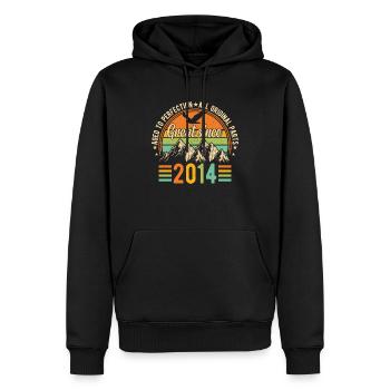 Vintage 2014 - Retro Geburtstagsgeschenk - Männer Premium Bio Hoodie - Schwarz - Vorne - Nico (187cm)