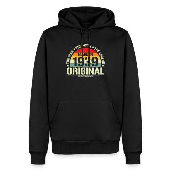 Vintage 1939 - Legendärer 85. Geburtstag - Männer Premium Bio Hoodie - Schwarz - Vorne - Nico (187cm)