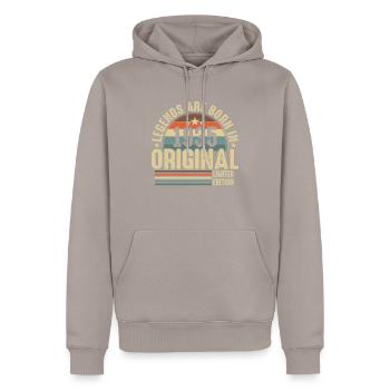 Anniversaire de 1935 : Vintage Vintage 89 - Sweat à capuche Premium bio Homme - taupe - Devant - Nico (187cm)