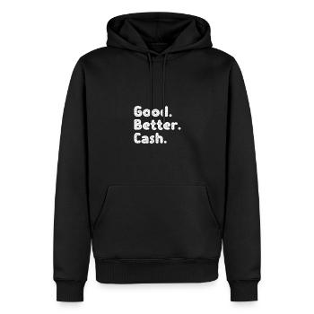 Bon meilleur Cash - Sweat à capuche Premium bio Homme - noir - Devant - Nico (187cm)