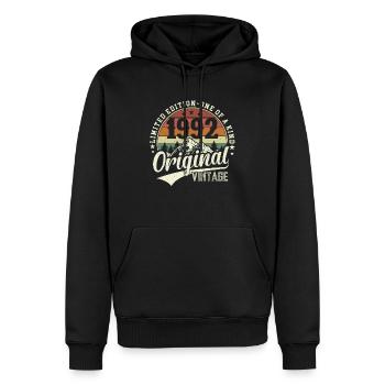 Millésime 1992 - Un 32e anniversaire légendaire - Sweat à capuche Premium bio Homme - noir - Devant - Nico (187cm)