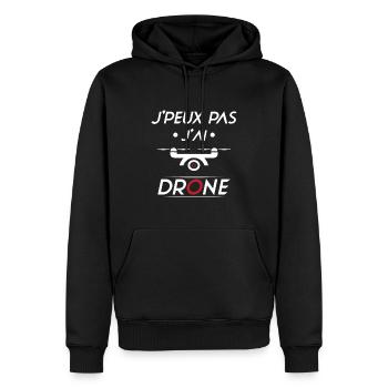 J'peux pas j'ai Drone - Sweat à capuche Premium bio Homme - noir - Devant - Nico (187cm)