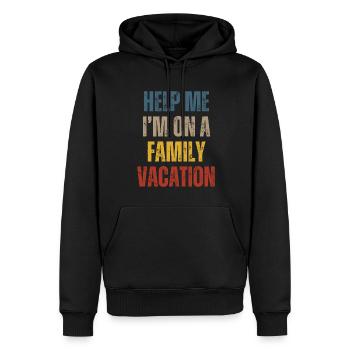 Hilfe, Ich Bin Im Familienurlaub - Männer Premium Bio Hoodie - Schwarz - Vorne - Nico (187cm)