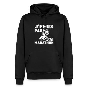 Je Peux Pas J'Ai Marathon Humour Marathon - Sweat à capuche Premium bio Homme - noir - Devant - Nico (187cm)