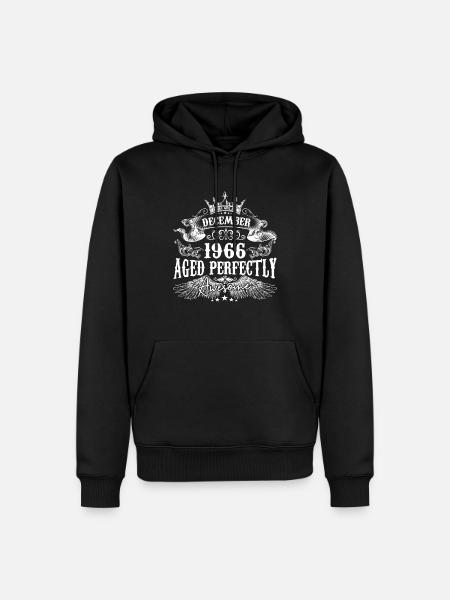 December 1966 Birthday 1966 December - Men’s Premium Organic Hoodie - black