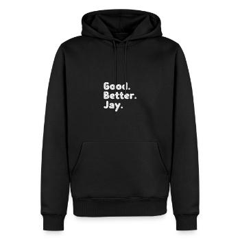 Bon mieux Jay - Sweat à capuche Premium bio Homme - noir - Devant - Nico (187cm)